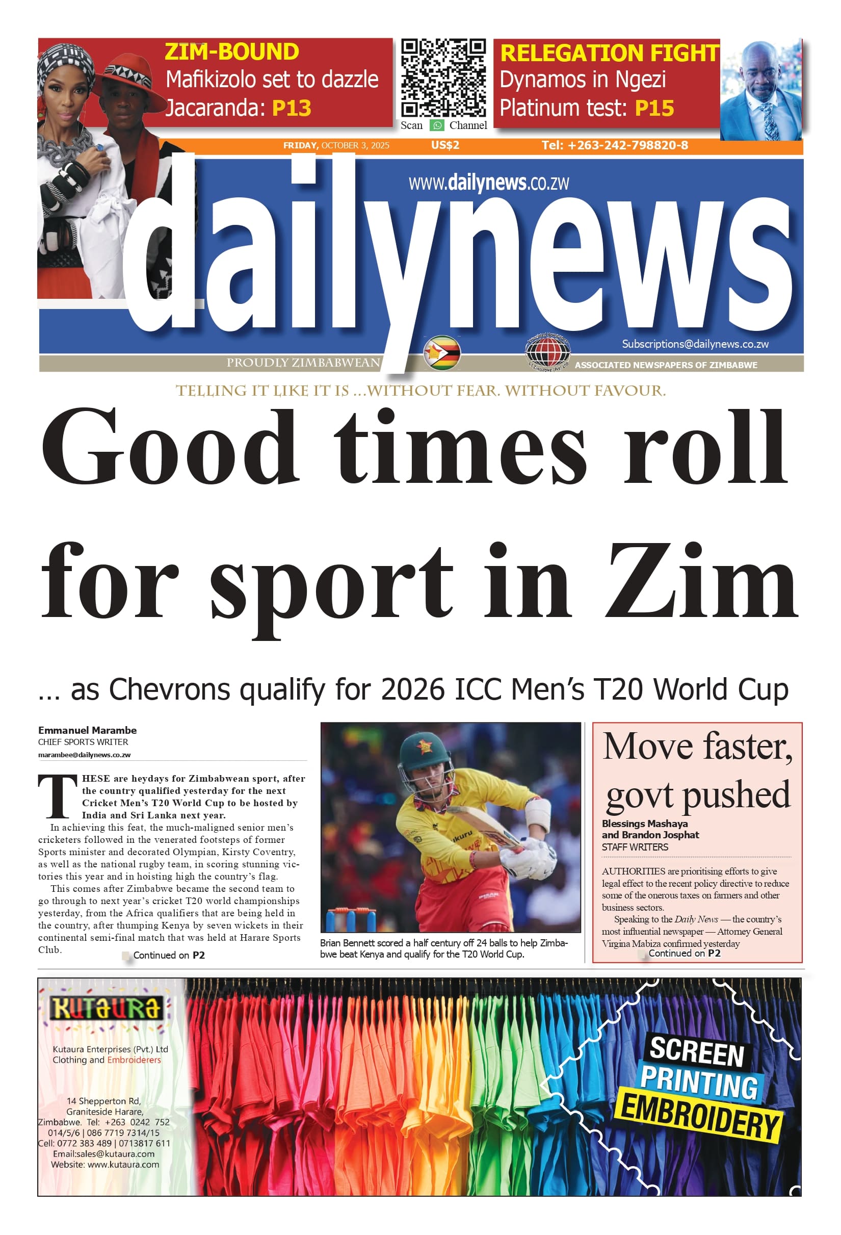 Friday 3 October 2025